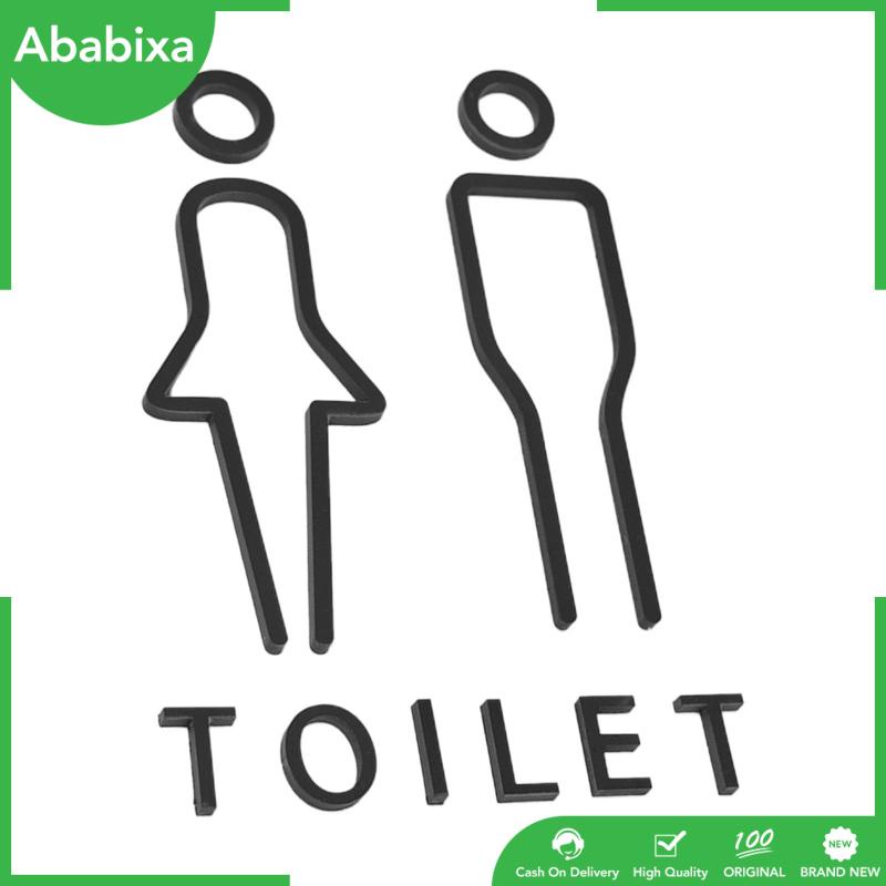 [Ababixa] Set 2 Bảng Kí Hiệu Toilet Không Trang Trí Phong Cách Retro Bắc Âu