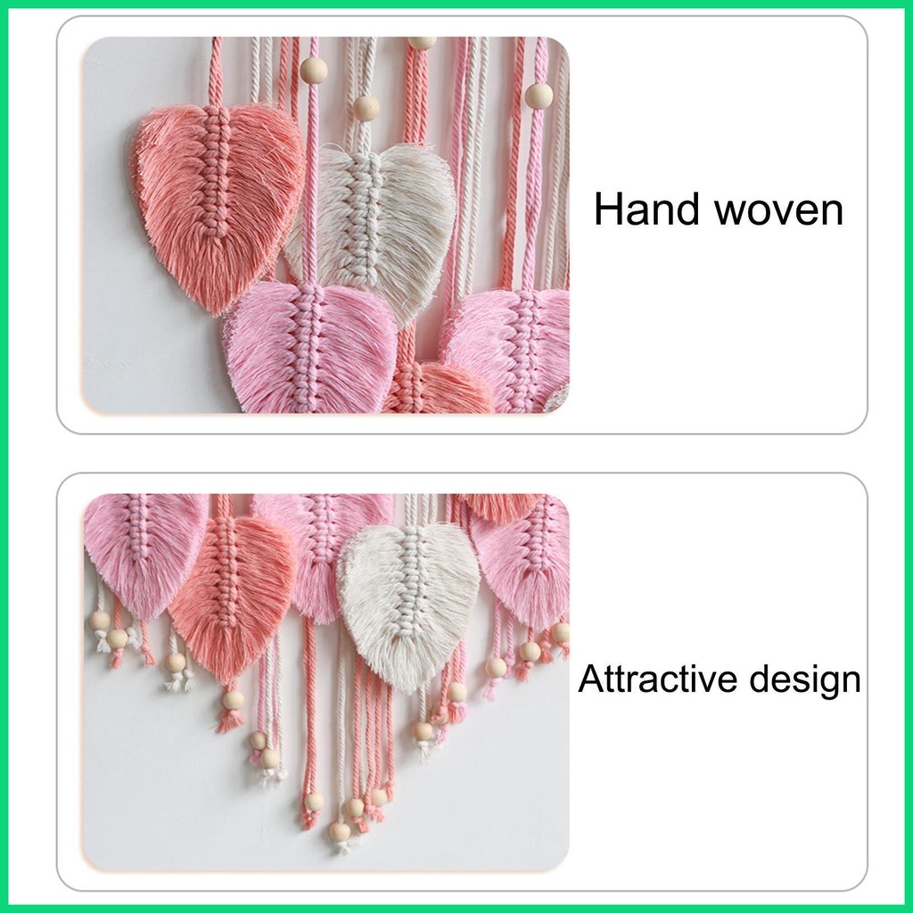 Thảm Dệt Lá Tua Rua Handmade Trang Trí Tường Phong Cách Bohemian