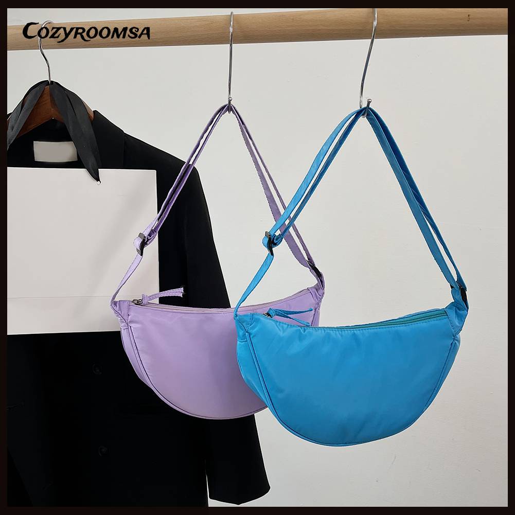 Túi Xách Đeo Chéo Bằng Nylon Thiết Kế Đơn Giản Thanh Lịch Cho Nữ