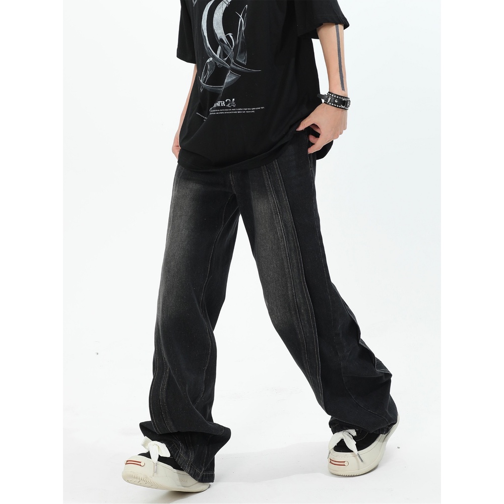 Shavans Quần Jean Ống Rộng Đường Phố Cao Cấp Phong Cách Mỹ Cho Nam