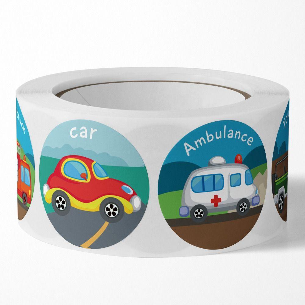 Cuộn 500 Miếng Dán PVC Hình Động Vật Hoạt Hình Dễ Thương Trang Trí Xe Hơi