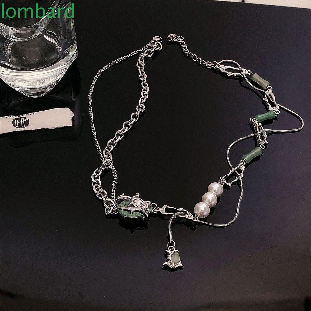 Vòng Cổ Bằng Hợp Kim Thép Titan Phối Resin Và Tua Rua Thời Trang Cho Nữ