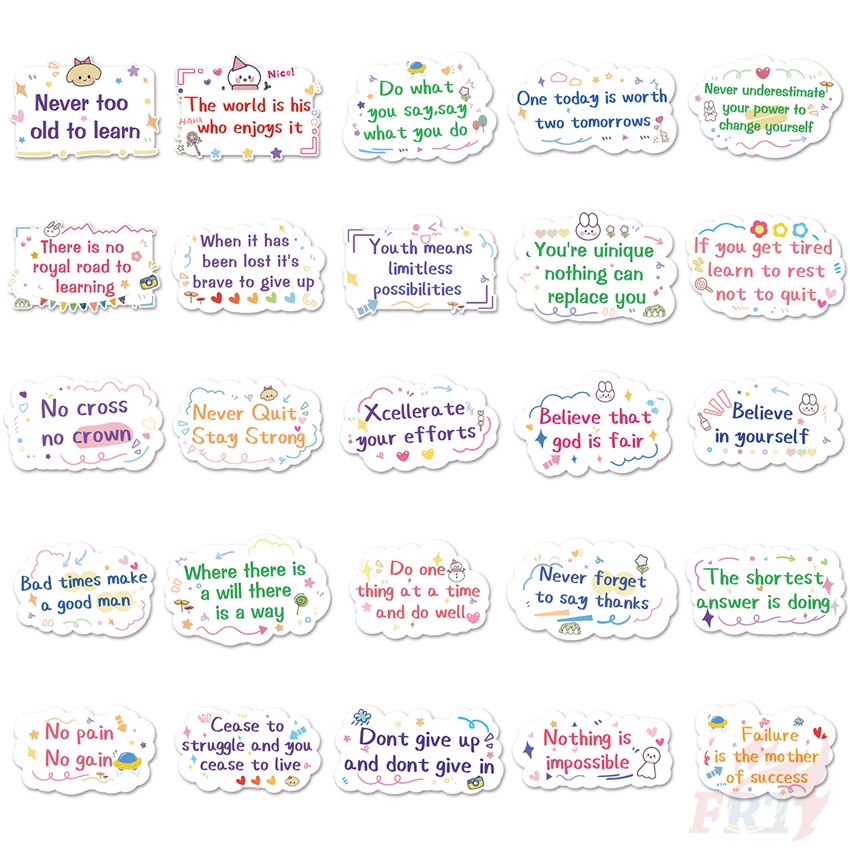 ❉ Sticker Dán Trang Trí Series 01 Vui Nhộn Độc Đáo ❉ Bộ 50 Sticker Chống Thấm Nước Họa Tiết Doodle Hợp Thời Trang