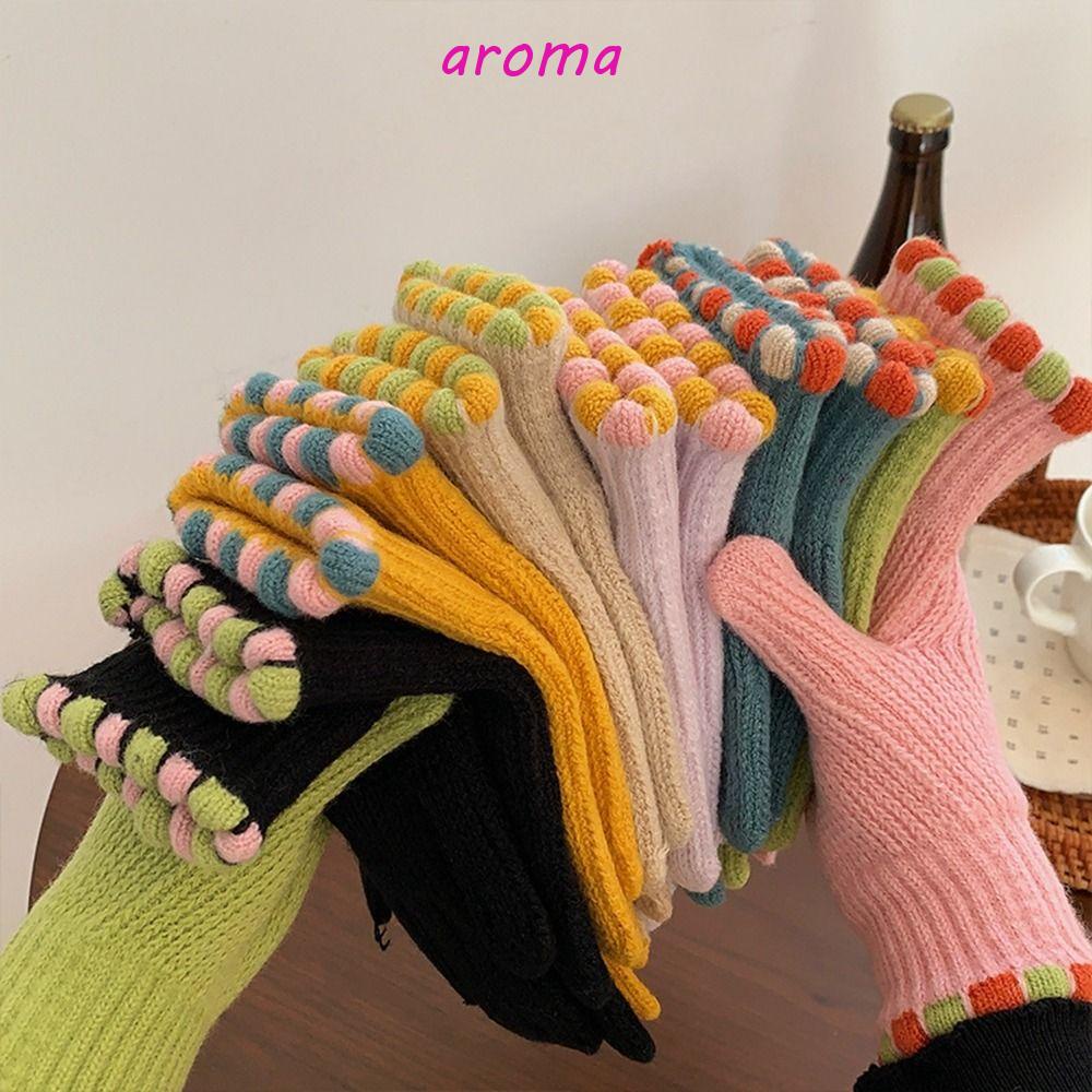 Găng Tay Hở Ngón Vải Nhung Mềm Mại Màu Trơn Phong Cách Hàn Quốc Cho Nữ