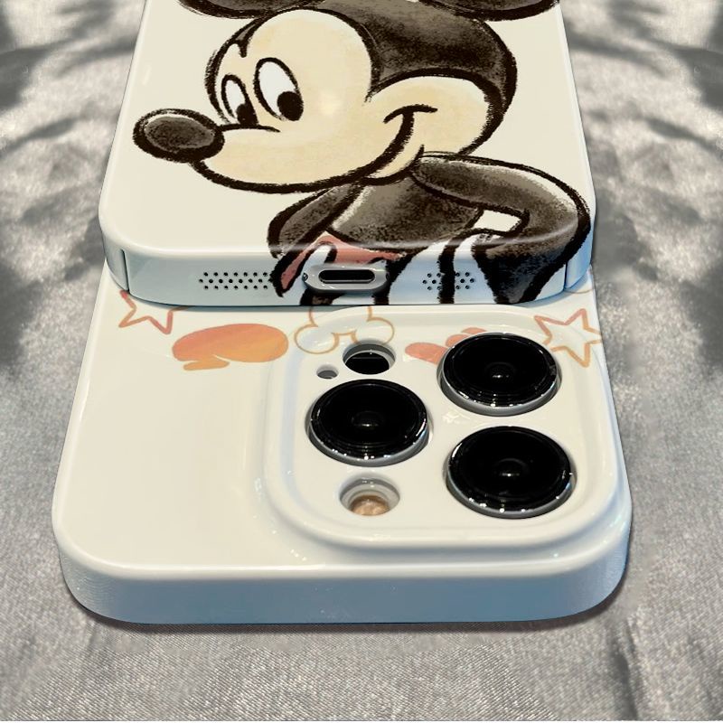 Ốp Điện Thoại Dẻo Họa Tiết Mickey Dễ Thương Chống Sốc Cho iPhone1278 14Promax 6In13 11