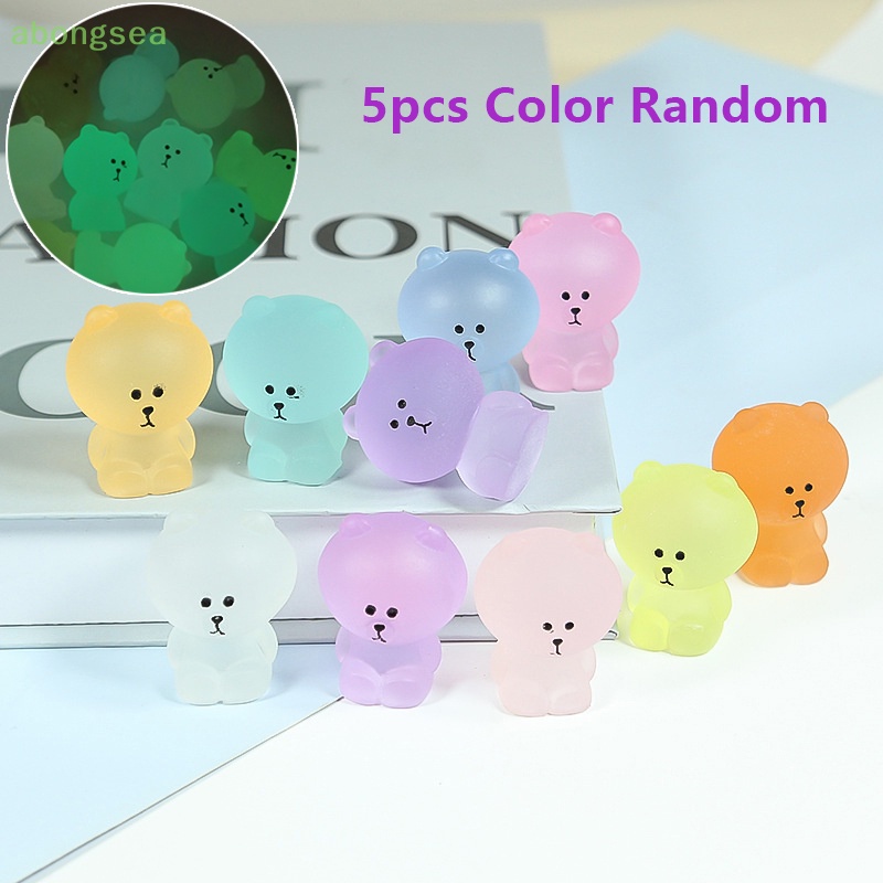 Mô Hình Gấu Hoạt Hình Mini 3.4cm Bằng Nhựa Resin Nhiều Màu Trang Trí Sổ Tay DIY