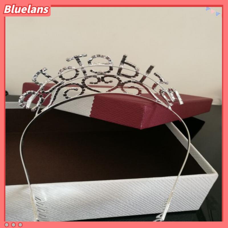 Băng Đô Vương Miện Cô Dâu Đính Pha Lê In Chữ Bride tobe