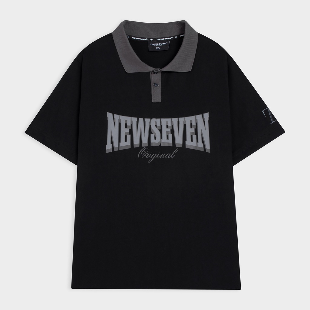 Áo Polo NEWSEVEN N7 Symbol unisex form rộng oversize PL.142 áo thun có cổ nam nữ