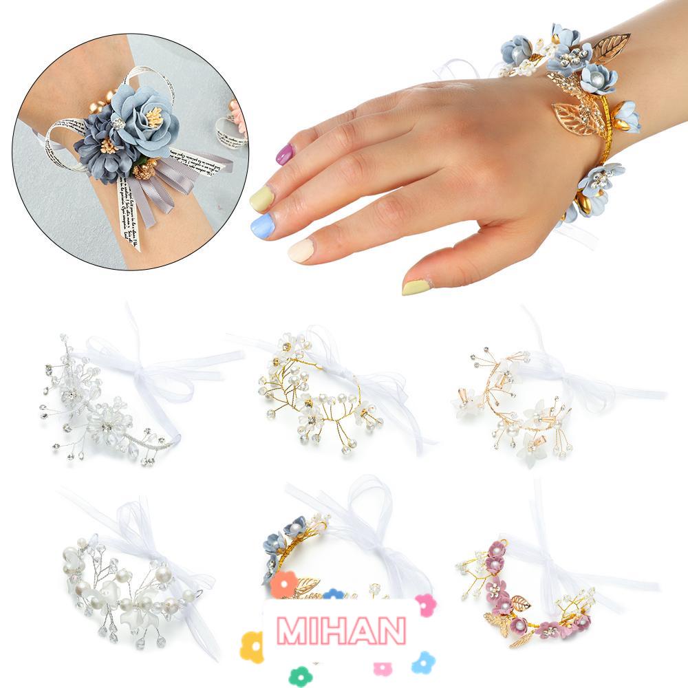 Vòng Hoa Đeo Tay Cô Dâu MIHAN1Vòng Đeo Tay Họa Tiết Hoa Thắt Dây Xinh Xắn Thời Trang