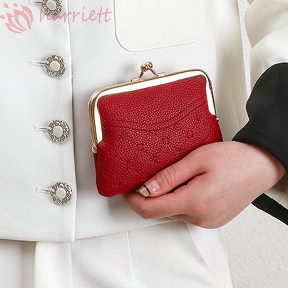 Túi Đựng Tiền Xu / Tai Nghe Bằng Da PU Họa Tiết Kẻ Sọc Nhỏ Gọn Tiện Dụng Cho Nữ