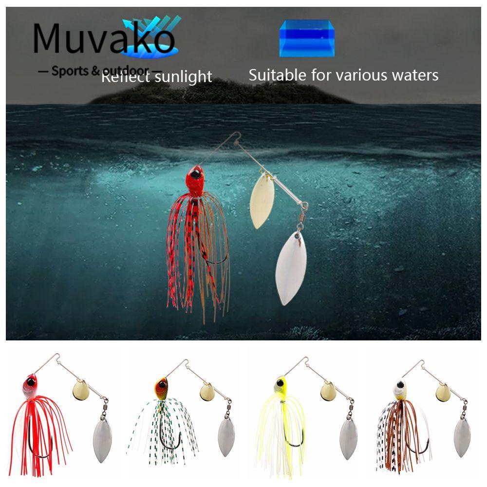 MUVAKO Bộ 2 Mồi Câu Cá Cứng Bằng Kim Loại Xoay Được