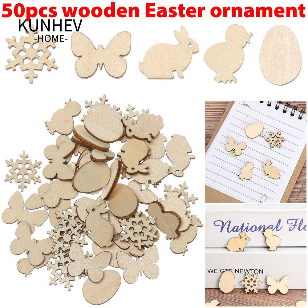 KUNHEV Set 50 Phụ Kiện Treo Trang Trí Hình Thỏ Phục Sinh DIY