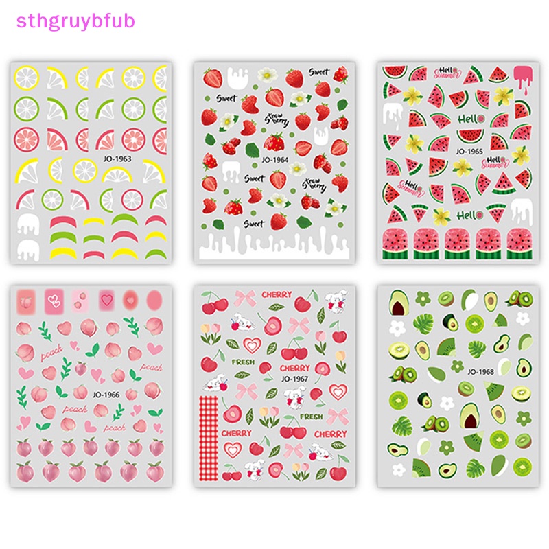Sticker Họa Tiết Trái Cây 3D Trang Trí Móng Nghệ Thuật