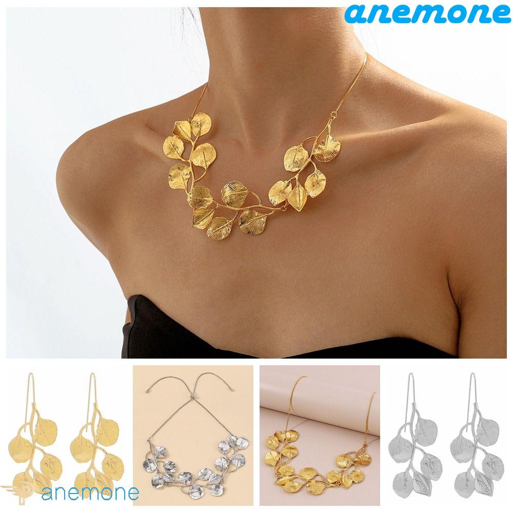 Khuyên Tai Hợp Kim Dáng Dài Hình Chiếc Lá Cỡ Lớn Thời Trang Cho Nữ