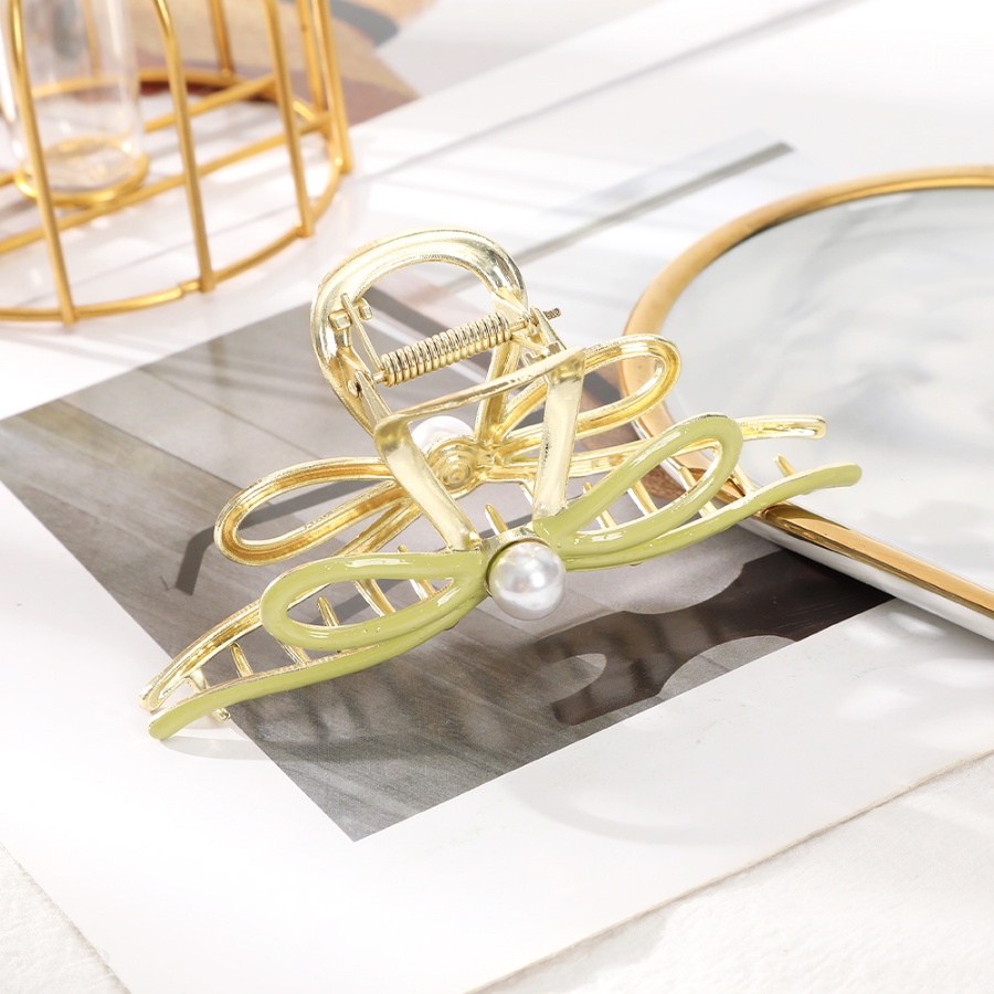 Kẹp Tóc Hình Nơ Đính Ngọc Trai Bằng Hợp Kim Phong Cách Hàn Quốc Dành Cho Nữ