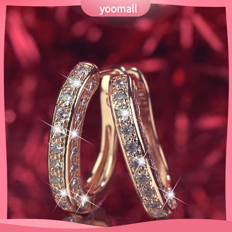 [YM] Khuyên Tai Kẹp Ba Mặt Đính Kim Cương Giả Thời Trang Mới