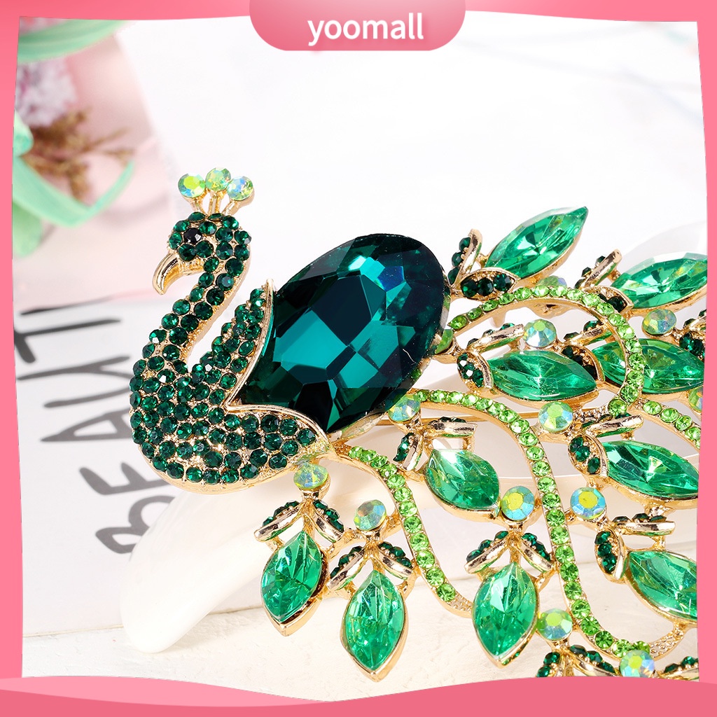 Ghim Cài Áo Hình Chim Công Đính Đá Phong Cách Retro