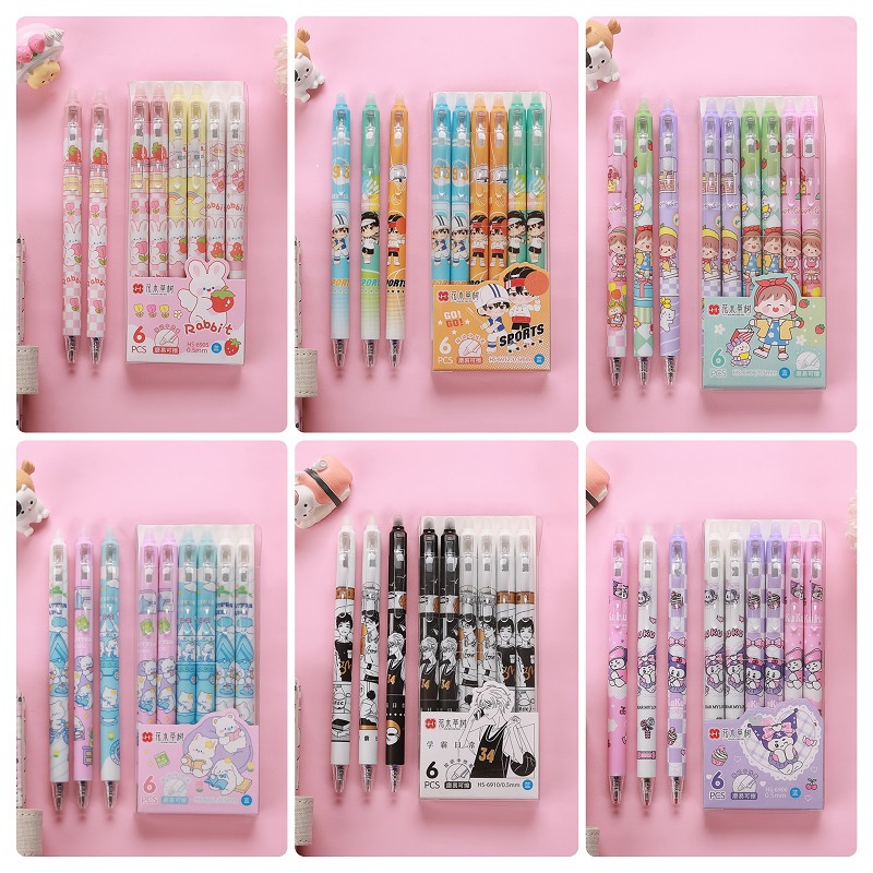 Bộ 6 Cây Bút Mực Gel 0.5 Có Thể Xóa Được