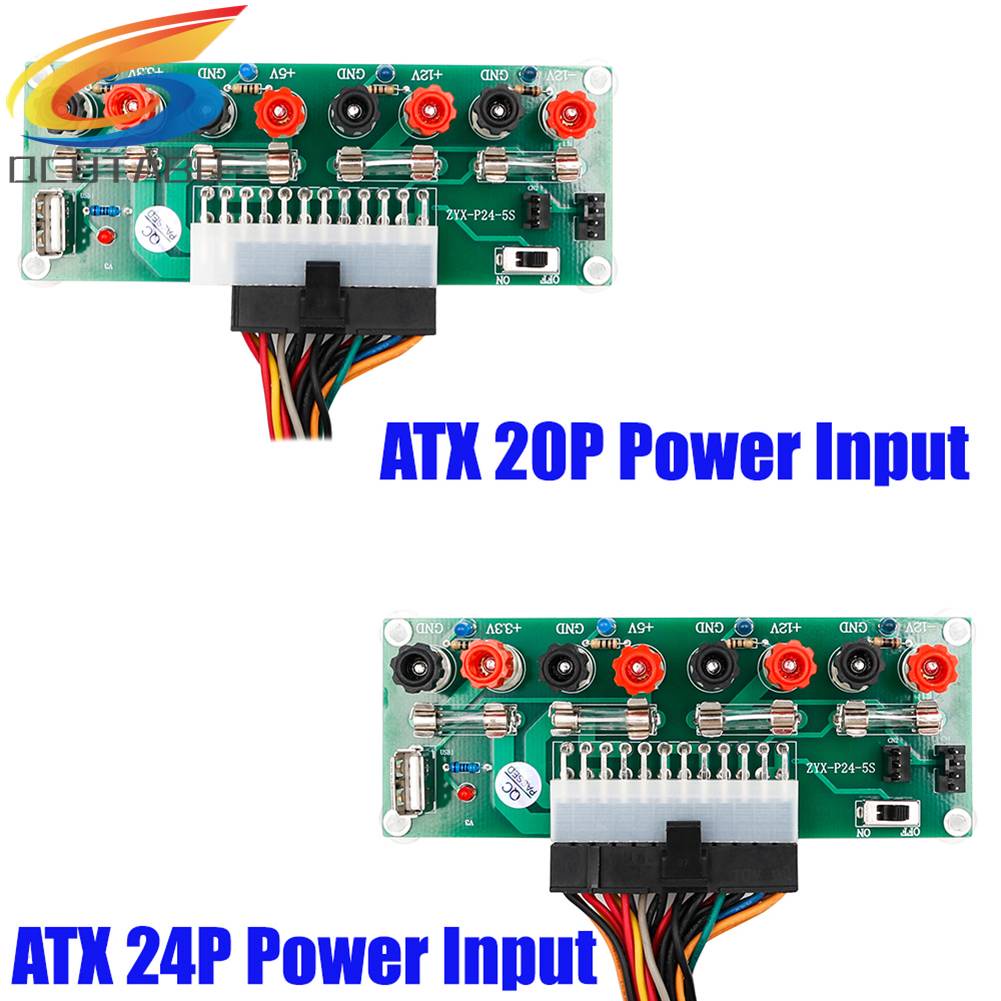 Bảng Mạch Chuyển Đổi ATX 20 / 24 Pin Với Cổng USB 5V Cho Máy Tính Để Bàn