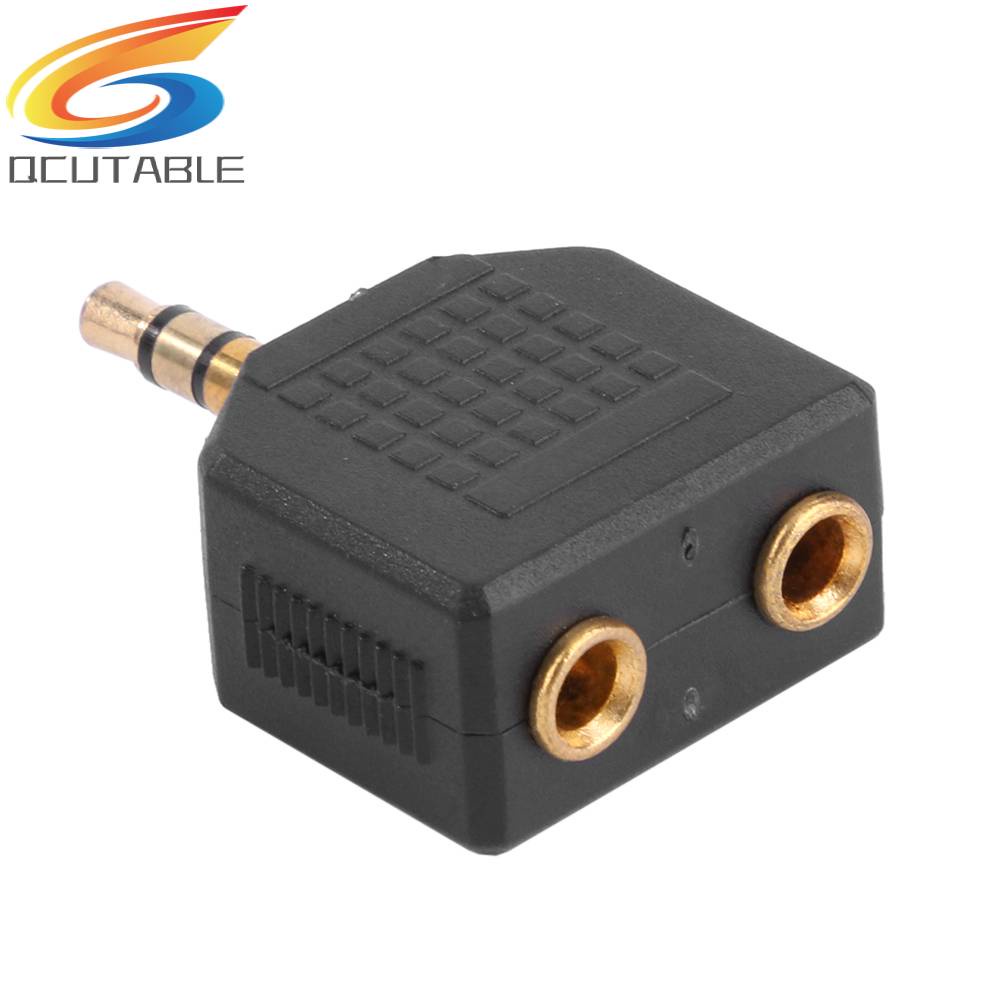 Set 2 Giắc Cắm Âm Thanh Chữ Y Mạ Vàng Chuyển Đổi Từ Đầu Cắm 3.5mm Sang Hai Đầu Cắm 3.5mm