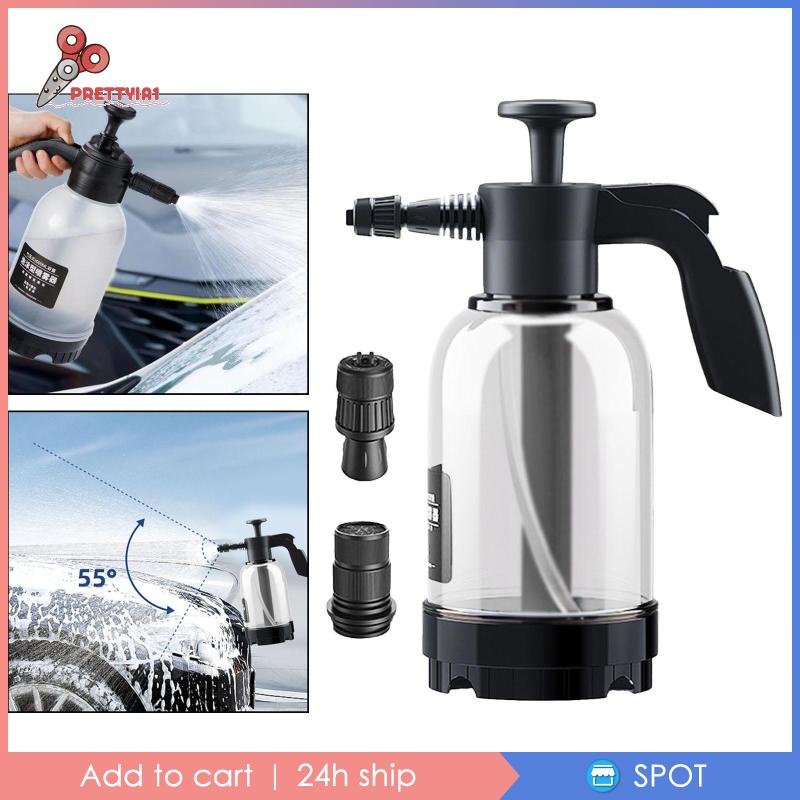 [Prettyia1] Bình Xịt Bọt Tuyết Rửa Xe Hơi Màu Đen 2.0L