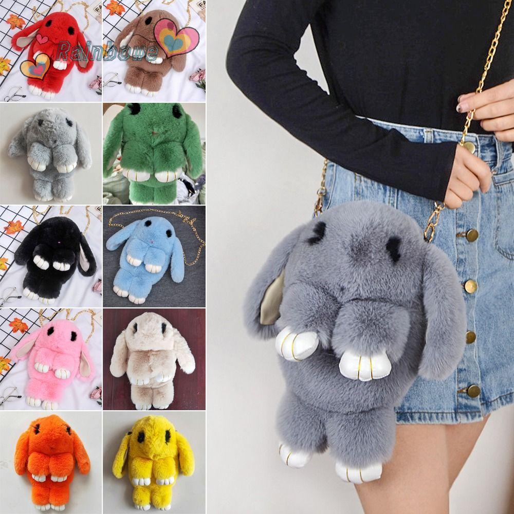 RAINBOW Túi Tote Đeo Chéo Hình Thỏ Dễ Điều Chỉnh Thời Trang Cho Bạn Gái
