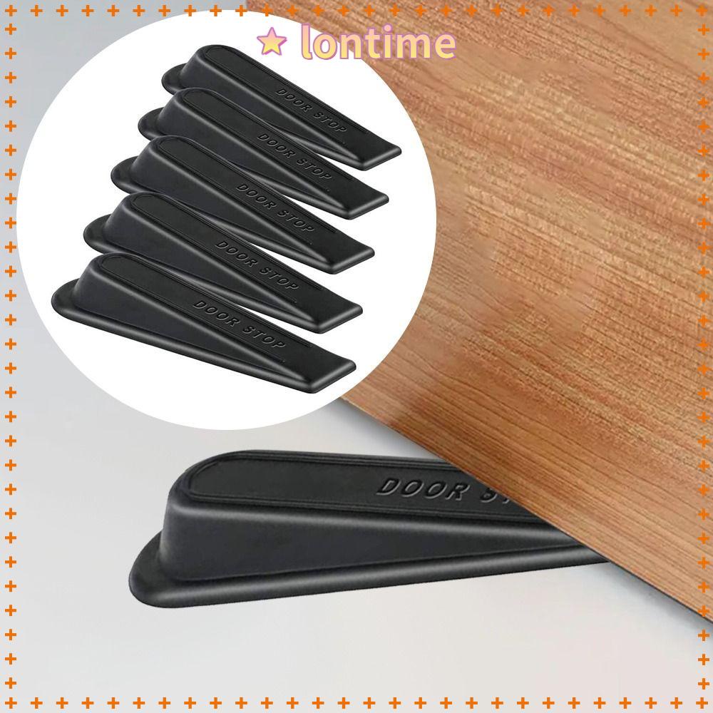 Set 5 Dụng Cụ Chặn Cửa Bằng Cao Su Màu Đen An Toàn Tiện Dụng Cho Văn Phòng