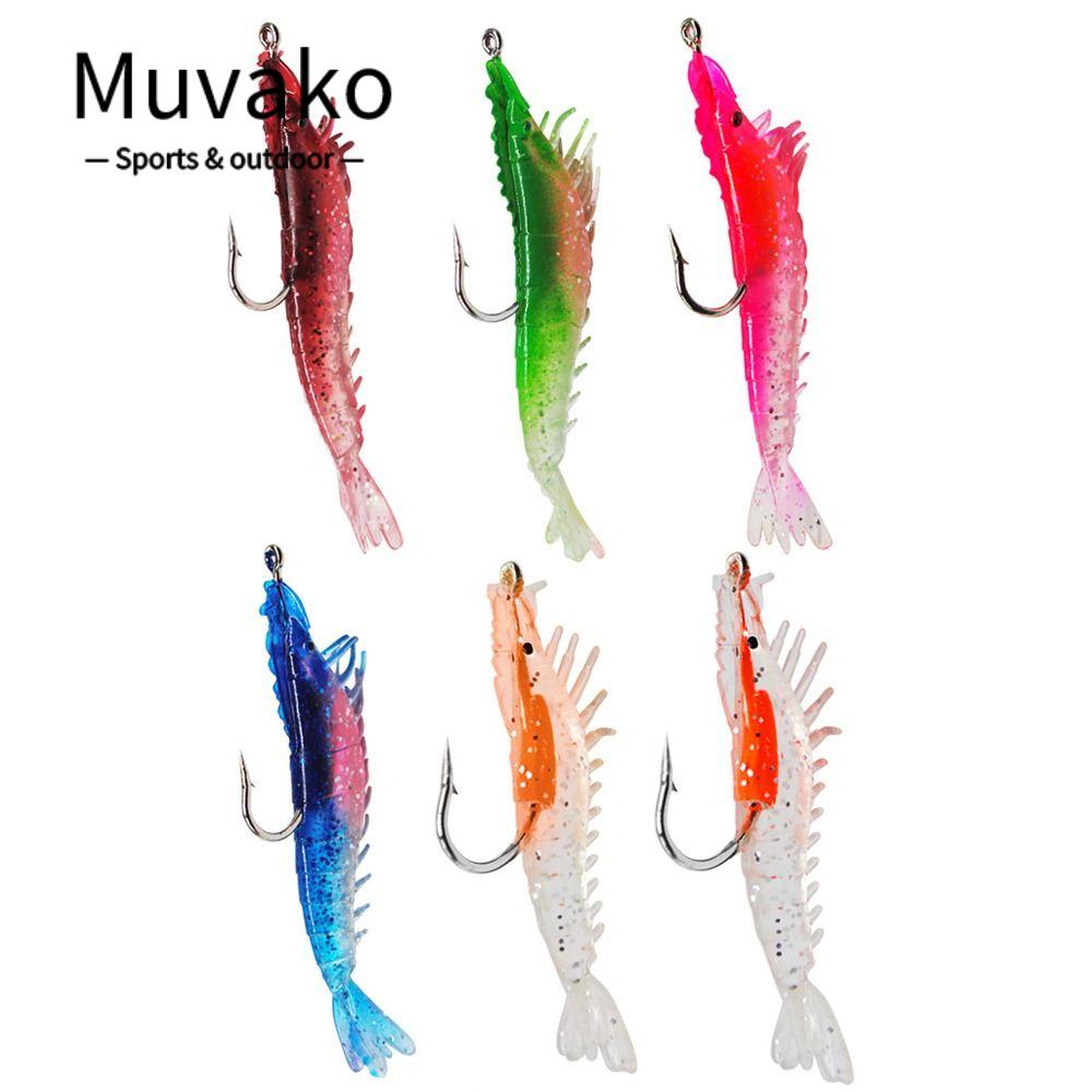 MUVAKO Bộ 6 Mồi Câu Cá Silicone Hình Móng Vuốt Phẳng Sinh Học Cổ Điển