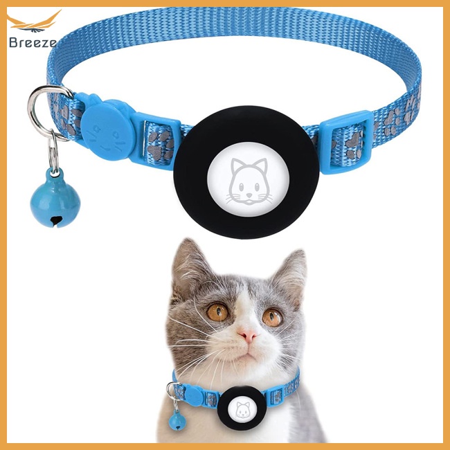 Vòng Cổ Gắn Chuông In Dấu Chân Phản Quang An Toàn Cho Thú Cưng