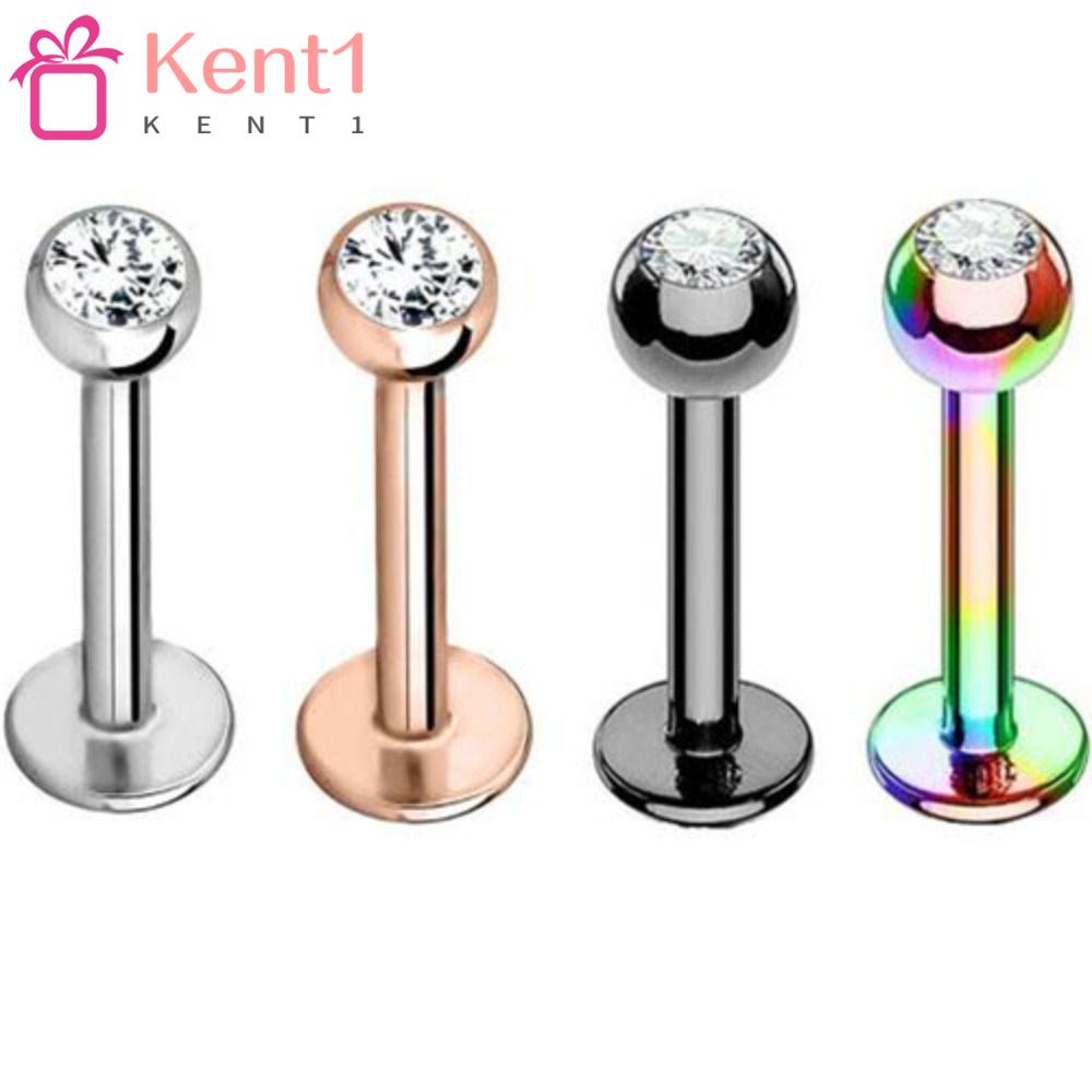 Set 1 Khuyên Xỏ Môi Đính Đá Bằng Thép Không Gỉ Thương Hiệu Mới Phụ Kiện Trang Trí Móng Tay / Mũi / Môi Tiện Dụng Chất Lượng Cao