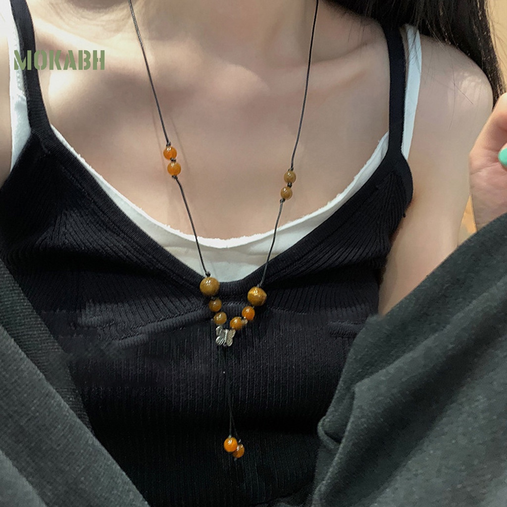 Vòng cổ Dáng Dài Mặt Hình Bướm Phong Cách Trung Hoa Cổ Điển Cho Nữ