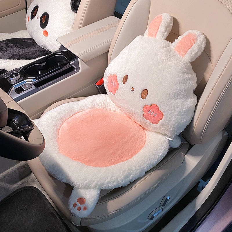 Automotive Headrest Neck Pillow a Pair of Winter Plush Car Pillow Cute Cartoon Four Seasons Universal Car Pillow Female Cute Panda  car interior decoration