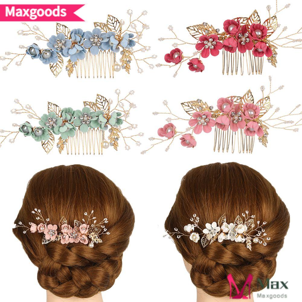 MAXG Lược Cài Tóc Cô Dâu Đính Đá Sang Trọng