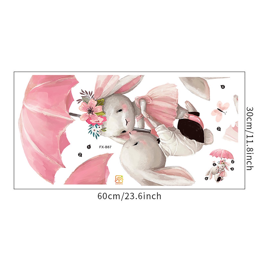 Áp Phích Treo Tường Hình Cặp Đôi Thỏ Lãng Mạn Chống Thấm Nước Trang Trí Nhà Cửa DIY