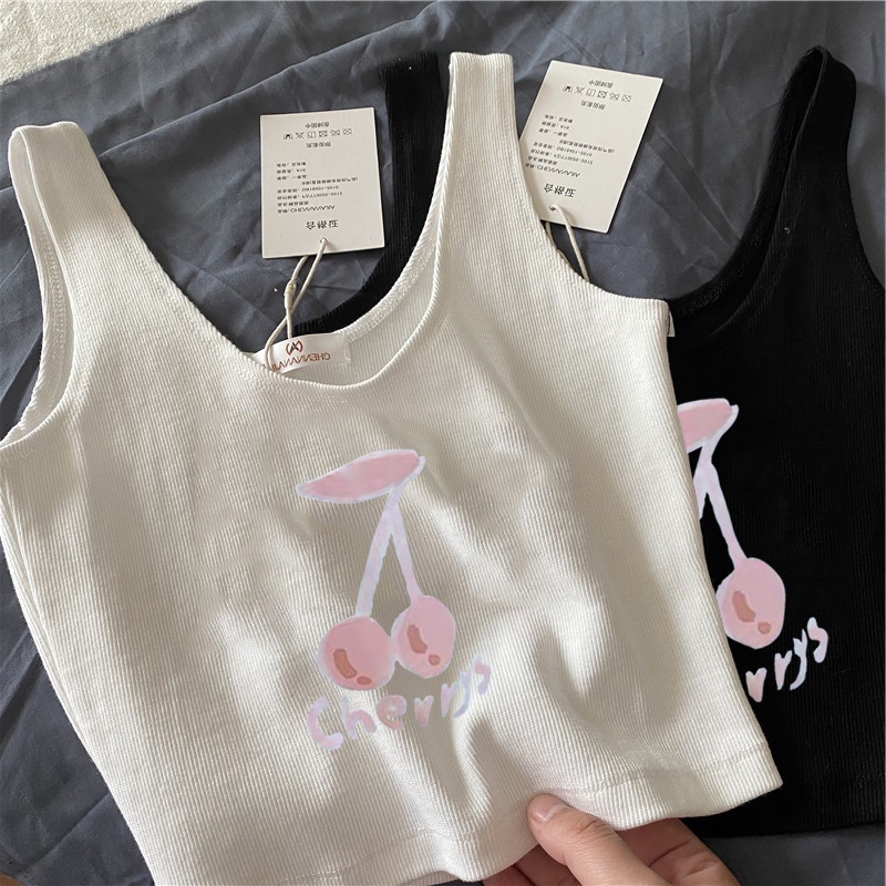 Áo Hai Dây Dáng Ôm Ngắn Màu Trắng Thiết Kế Mới Thời Trang Mùa Hè Cho Nữ