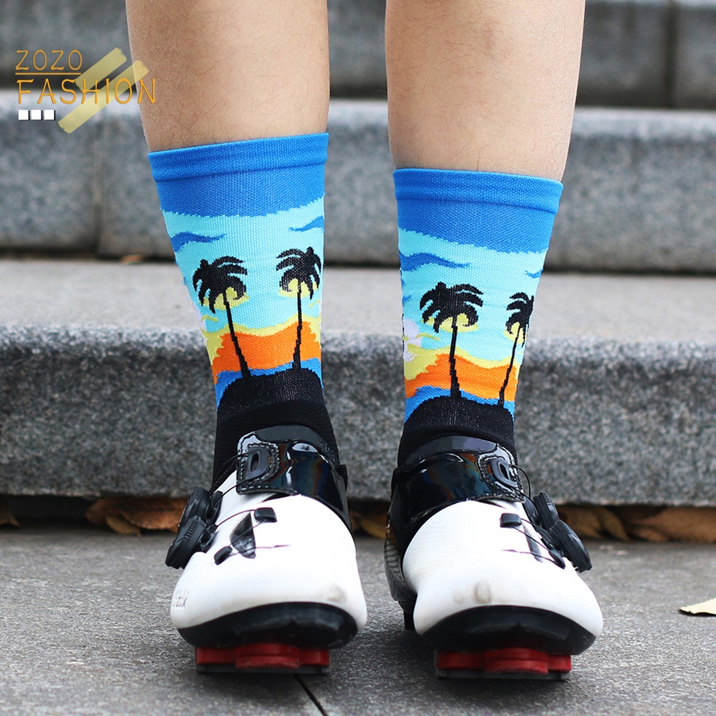 1 Đôi Tất Unisex Họa Tiết Cây Dừa Hút Ẩm Thông Dụng