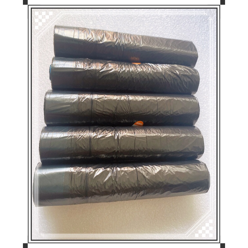 ZW Túi Đựng Rác Bằng Nhựa Màu Đen Có Tay Cầm Và Dây Rút Tiện Dụng Cho Gia Đình / Văn Phòng