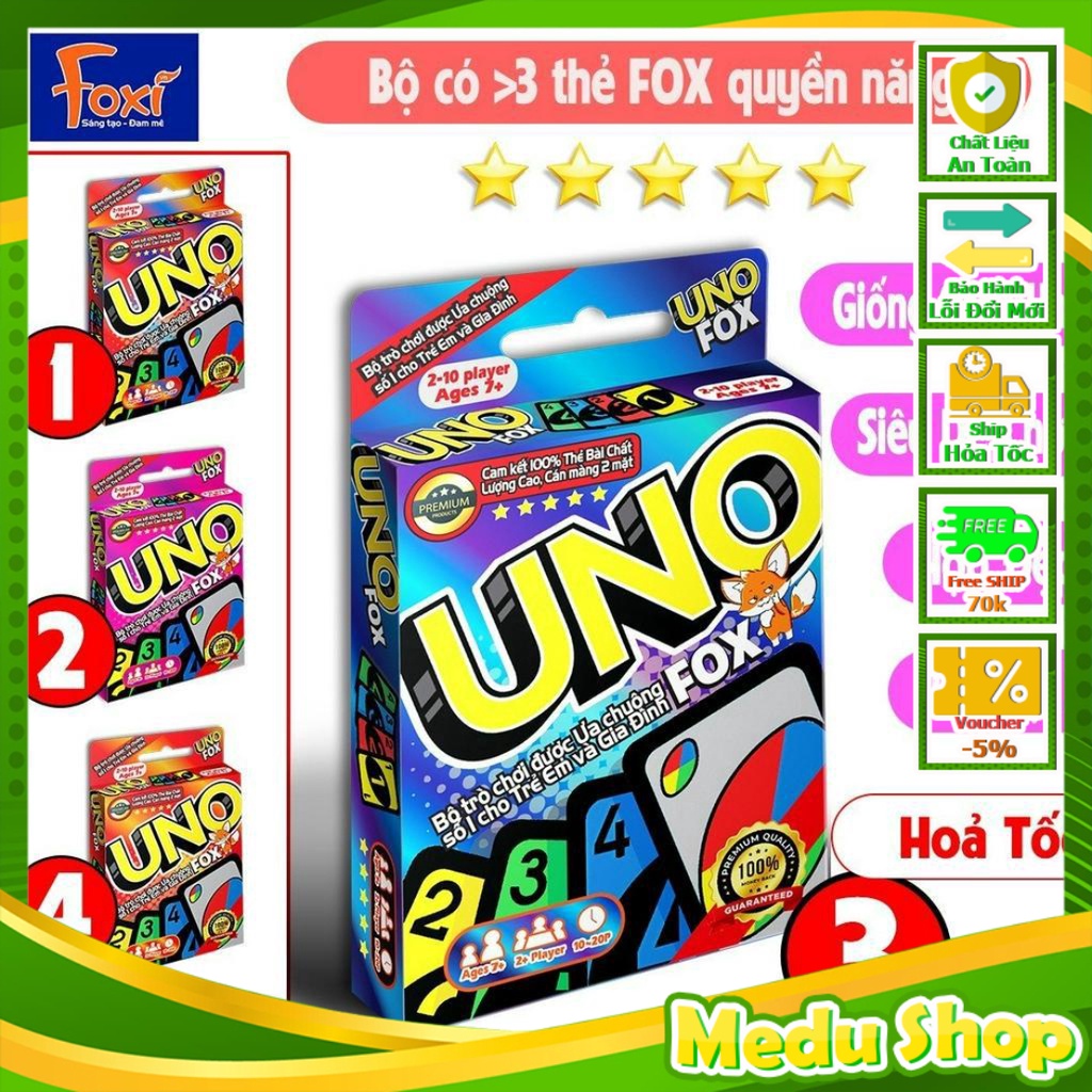 Board game-UNO FOX-Foxi-trò chơi hay-hài hước-đấu trí đội nhóm-kết nối thành viên-giá rẻ Shop Đồ Chơi MeduShop