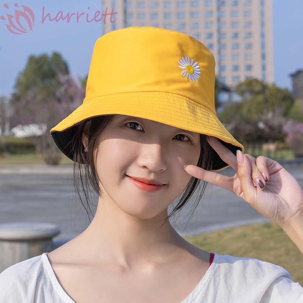 HARRIETT Nón Bucket Hoạ Tiết Mặt Cười / Vịt / Quả Bơ Phong Cách Thời Trang Hàn Quốc Cho Nữ