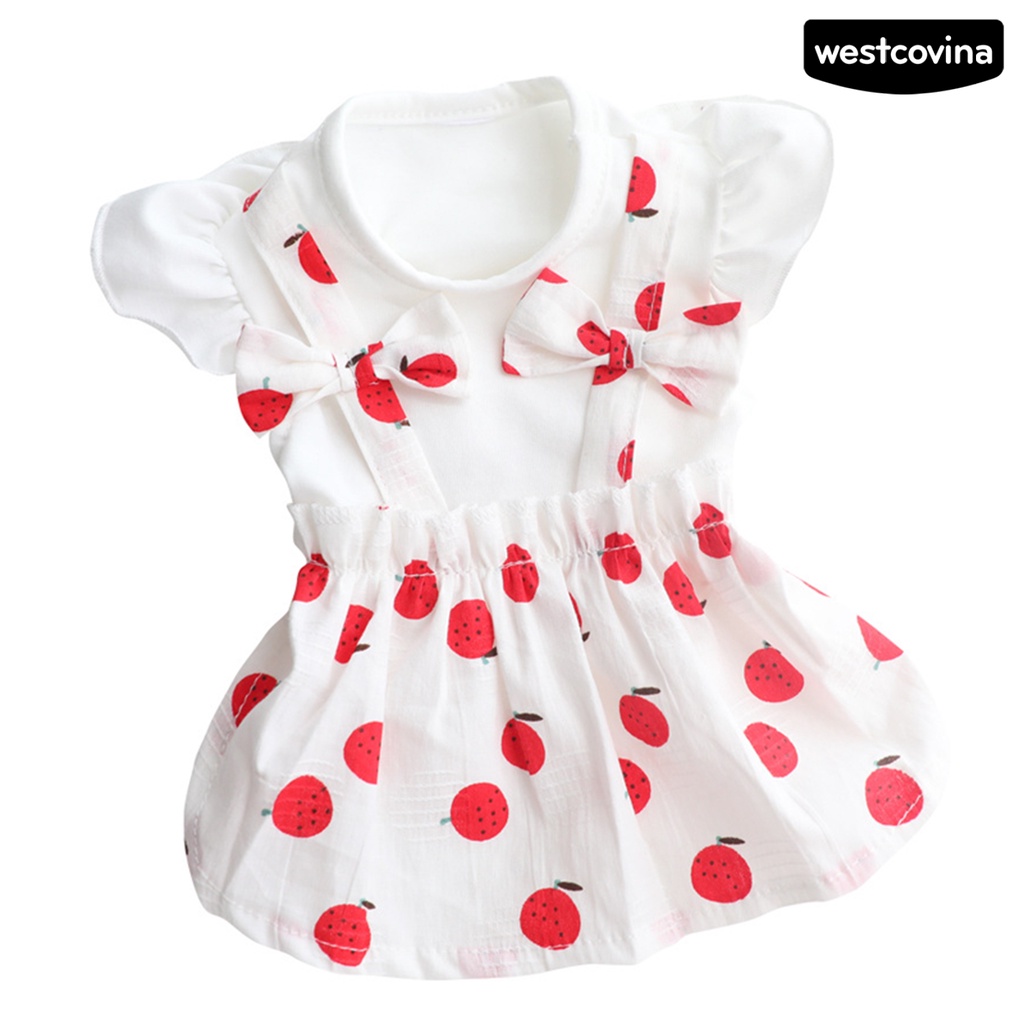 [COD]♞Đầm Không Tay In Họa Tiết Dâu Tây Tinh Tế Thời Trang Mùa Hè Cho Cún Cưng