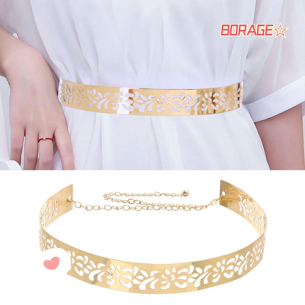 BORAG Thắt Lưng Bản Rộng Đính Kim Sa Lấp Lánh Sang Trọng Có Thể Điều Chỉnh Cho Nữ