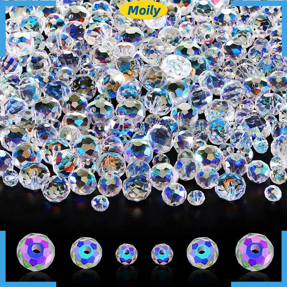 MOILYVN Set 600 Hạt Thủy Tinh Nhiều Màu Sắc Dùng Làm Trang Sức Thủ Công