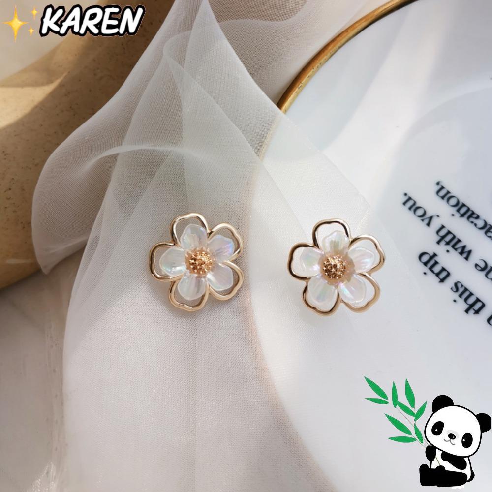 KAREN Set 6 Đôi Bông Tai Hoa Nhã Nhặn
