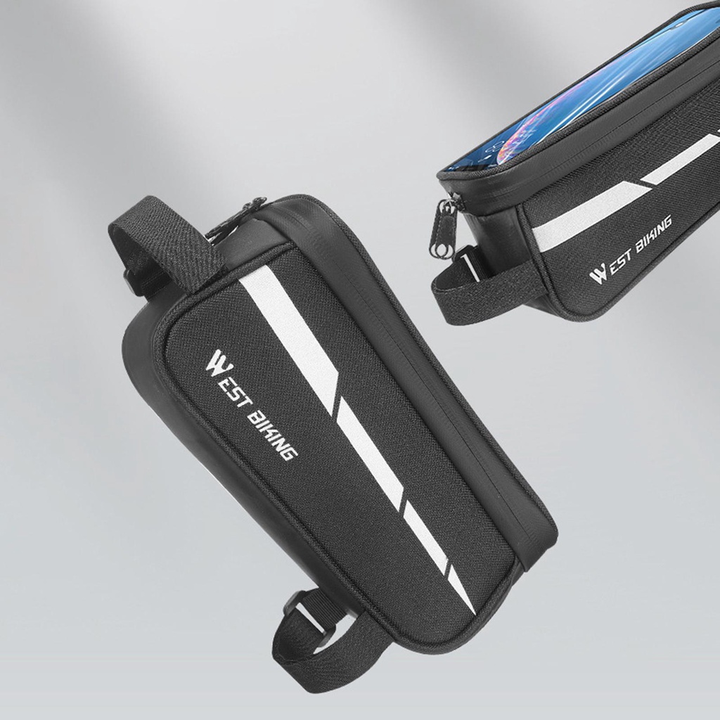 (CD) Túi Đựng Điện Thoại Cảm Ứng Màn Hình Kép Có Khóa Kéo Đôi Cho Tất Cả Các Loại Xe Đạp
