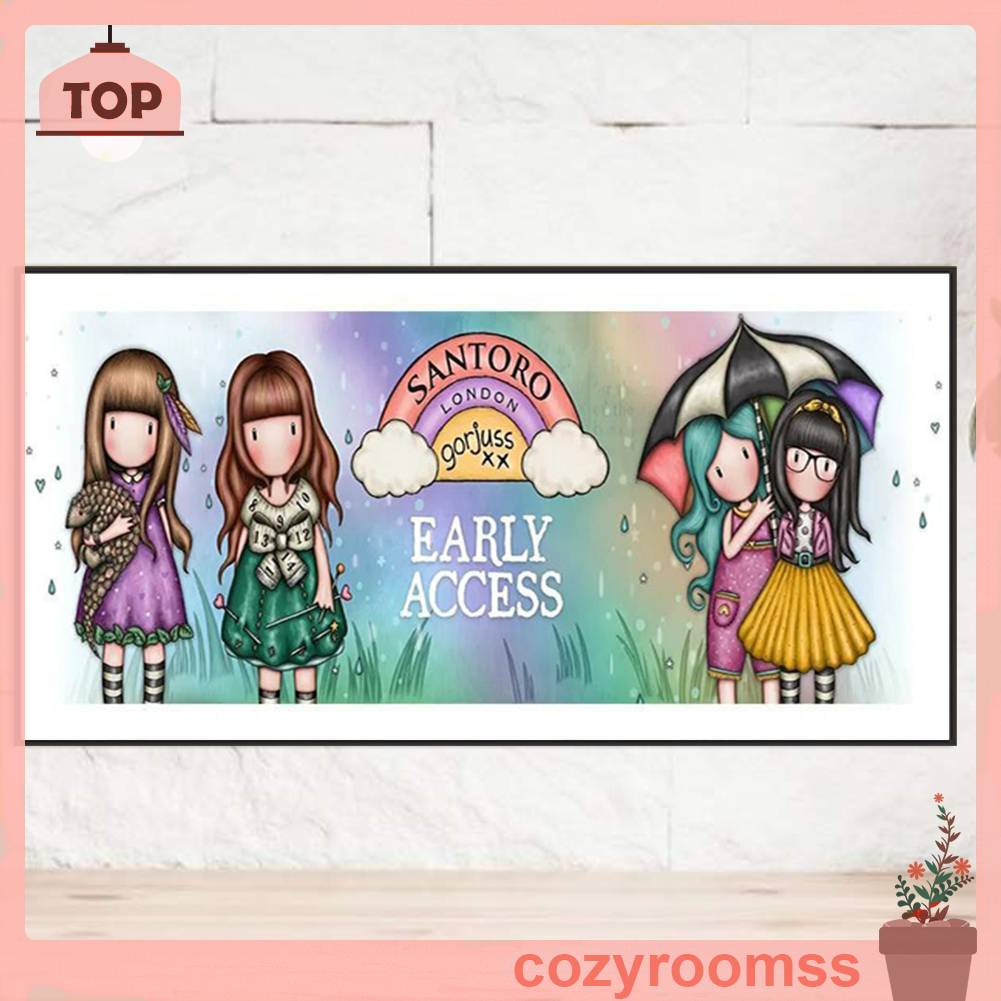 Tranh Đính Đá Kim Cương Toàn Bộ 5D DIY Hình Vẽ Cô Gái Trang Trí Nhà Cửa