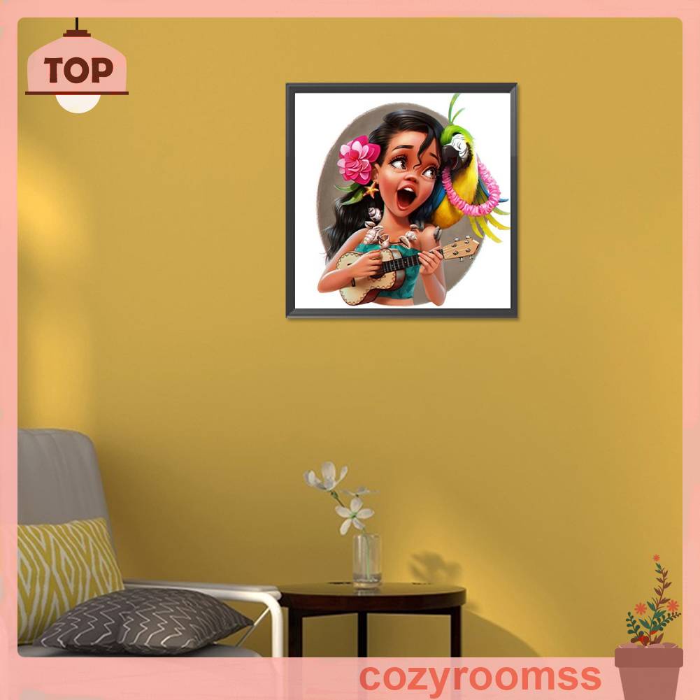 Tranh Đính Đá Kim Cương Toàn Bộ 5D DIY Hình Vẽ Cô Gái Trang Trí Nhà Cửa