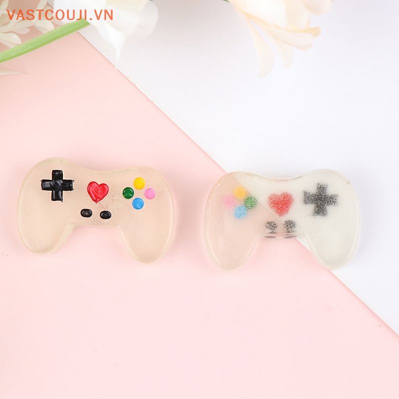 Set 10 Phụ Kiện Trang Trí Điện Thoại Hình Tay Cầm Chơi Game Màu Dạ Quang DIY