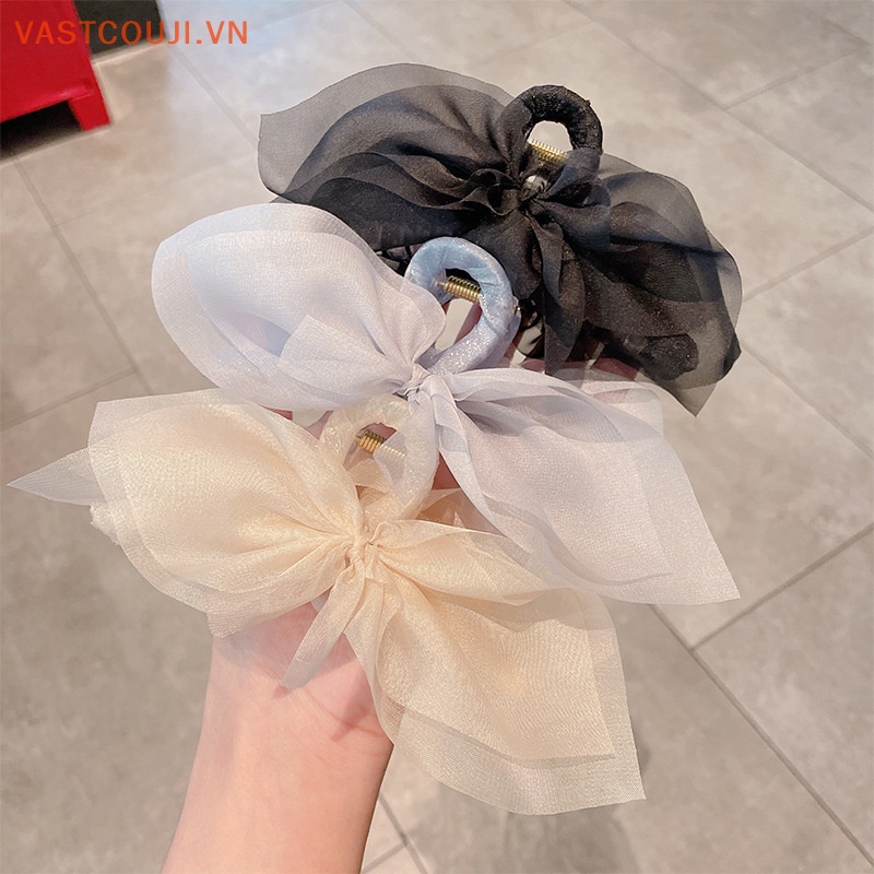 Kẹp Tóc Hình Nơ Lớn Bằng Vải Gạc Gợi Cảm Cho Nữ