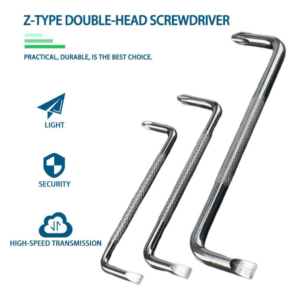 =Christmas=3pcs Bending Screwdriver Right-angle Z-shaped Screw Batch Head Cross Wrench