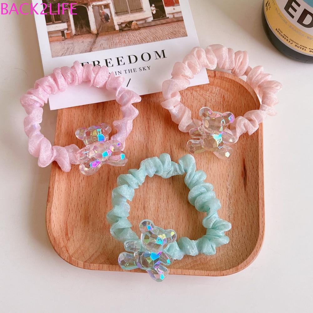 BACK2LIFE Dây Cột Tóc Co Giãn Đính Nơ Phong Cách Hàn Quốc Thanh Lịch Cho Nữ Giá Đỡ